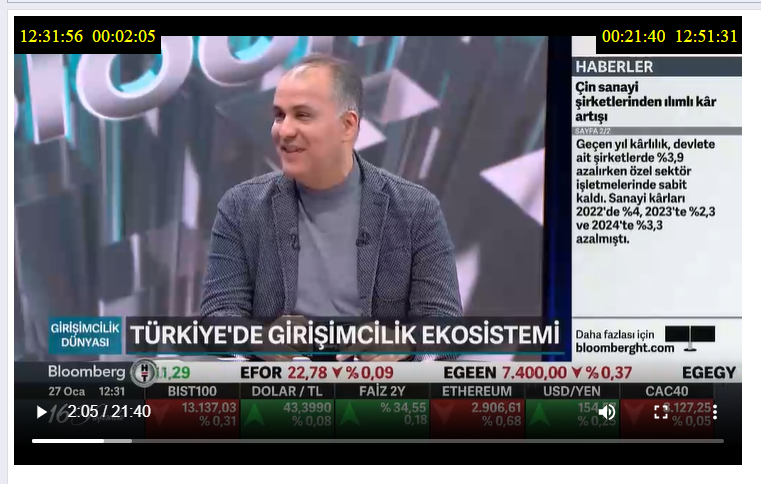 Nu Teknoloji CEO’su Erkut Alkaya, Bloomberg HT TV’de yayımlanan Girişimcilik Dünyası programında Zeynep Özyol’un konuğu oldu!